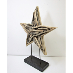 Gwiazda z kawałków drewna stojąca 60cm