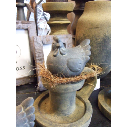 Kura betonowa dekoracja Vintage 10cm Grafit