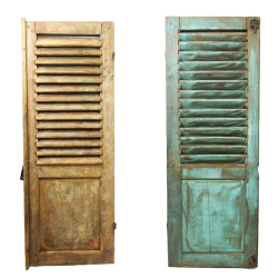 Drewniana okiennica Vintage dwustronna dwukolorowa 112x40cm