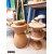 Stolik Stołek okrągły Donica pełne drewno TEAK 44cm