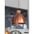 Lampa wisząca metalowa z trzonem z drewna mango MIEDZIANA