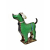 Pies Duża figurka metalowa Zielony