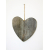Serce z surowego drewna na sznurku Szare 25cm