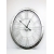 Zegar metalowy srebrny owalny duży