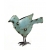 Ptak metalowy z recyclingu szaro - niebieski S