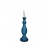 Świecznik szklany niebieski matowy 30 cm