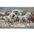 Obraz na płótnie 150 x 50 cm metalowe konie w galopie