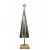Choinka srebrna wzorzysta na podstawie z drewna mango 83cm