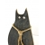 Kot dekoracja drewniana 28,5cm Ciemny Brąz
